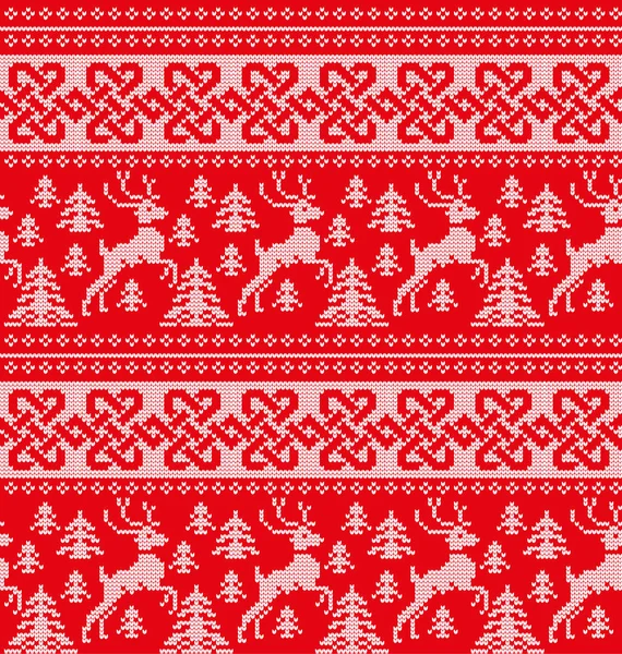 冬季节日圣诞针织花纹羊毛针织2018 — 图库矢量图片