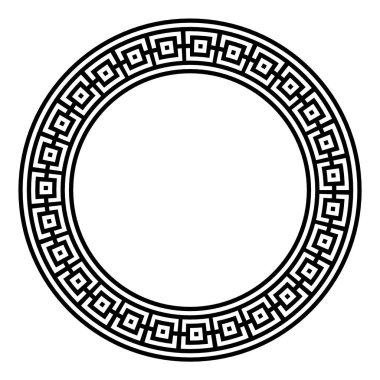 Dekoratif yuvarlak çerçeve. Soyut vektör geometrik ornamentd. Vektör çizim.