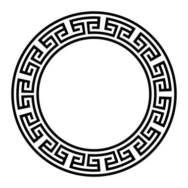 Dekoratif yuvarlak çerçeve. Soyut vektör geometrik ornamentd. Vektör çizim.