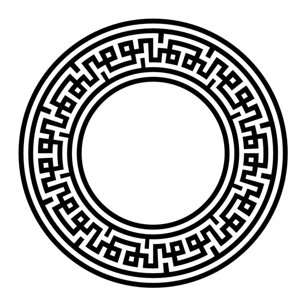 Декоративная круглая рамка. Абстрактный векторный геометрический орнамент. Векторная иллюстрация . — стоковый вектор