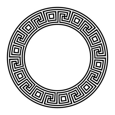 Dekoratif yuvarlak çerçeve. Soyut vektör geometrik ornamentd. Vektör çizim.