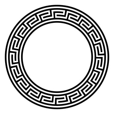 Dekoratif yuvarlak çerçeve. Soyut vektör geometrik ornamentd. Vektör çizim.