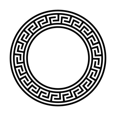 Dekoratif yuvarlak çerçeve. Soyut vektör geometrik ornamentd. Vektör çizim.