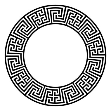 Dekoratif yuvarlak çerçeve. Soyut vektör geometrik ornamentd. Vektör çizim.