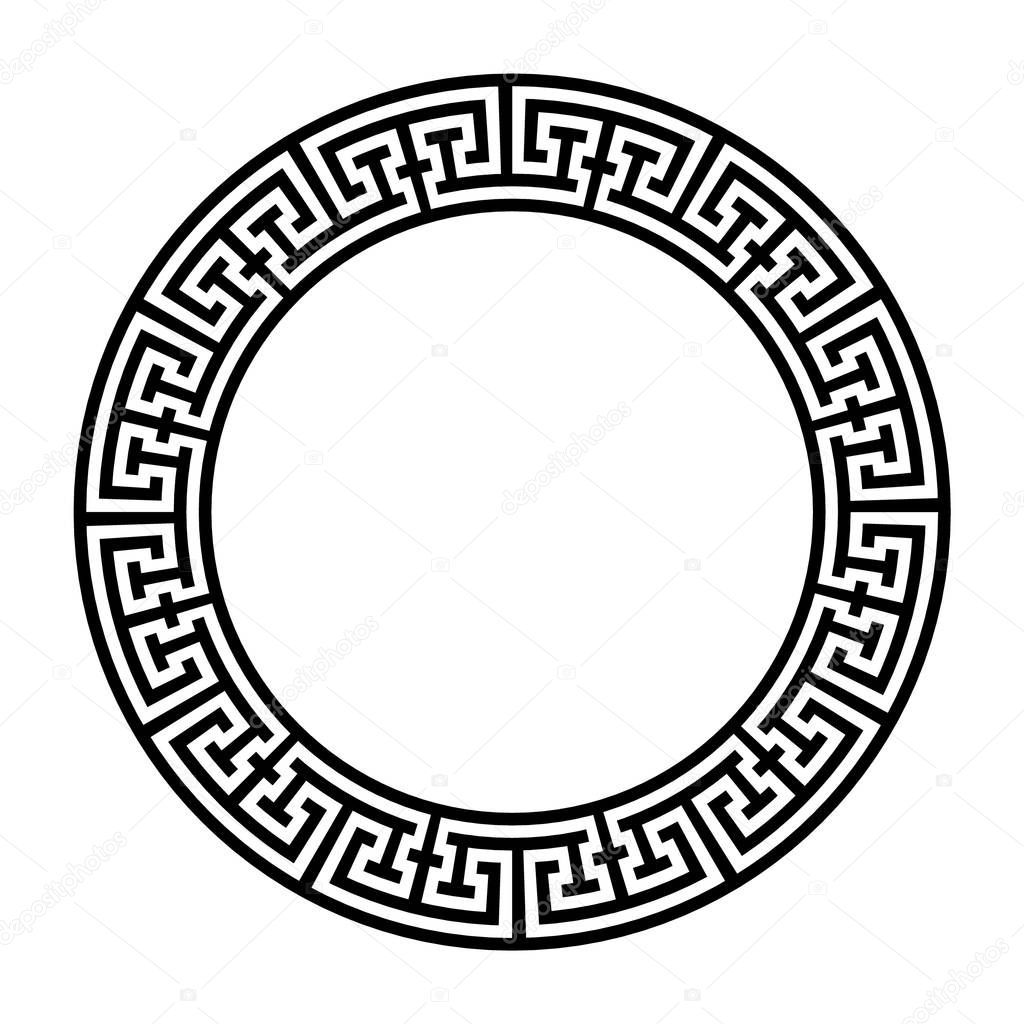 Decorative round frame. Abstract vector geometric ornament in black color on a white background. Abstract vector geometric ornament in white black color on a black background. Vector illustration