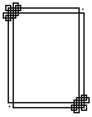 Antik Yunan geleneksel desen - siyah illüstrasyon izole beyaz arka plan üzerinde vektör zarif çerçeve