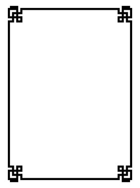 Antik Yunan geleneksel desen - siyah illüstrasyon izole beyaz arka plan üzerinde vektör zarif çerçeve