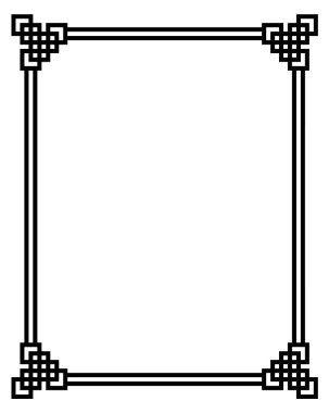 Antik Yunan geleneksel desen - siyah illüstrasyon izole beyaz arka plan üzerinde vektör zarif çerçeve