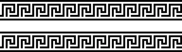 Безшовний грецький орнамент на чорно-білому тлі — стоковий вектор