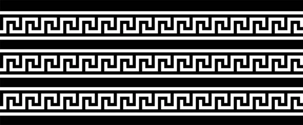 Ornamento greco senza cuciture su sfondo bianco e nero — Vettoriale Stock