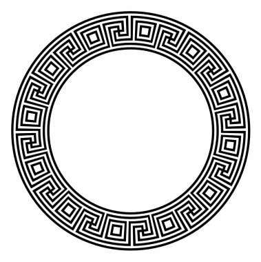 Dekoratif yuvarlak çerçeve. Soyut vektör geometrik ornamentd. Vektör çizim.