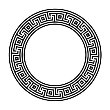 Dekoratif yuvarlak çerçeve. Soyut vektör geometrik ornamentd. Vektör çizim.