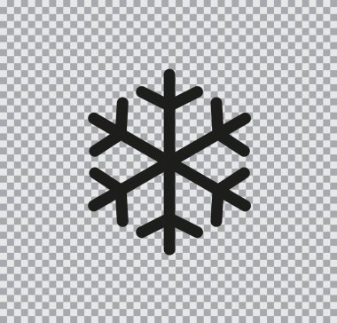 Şeffaf arkaplanda vektör düz kar tanesi simgesi