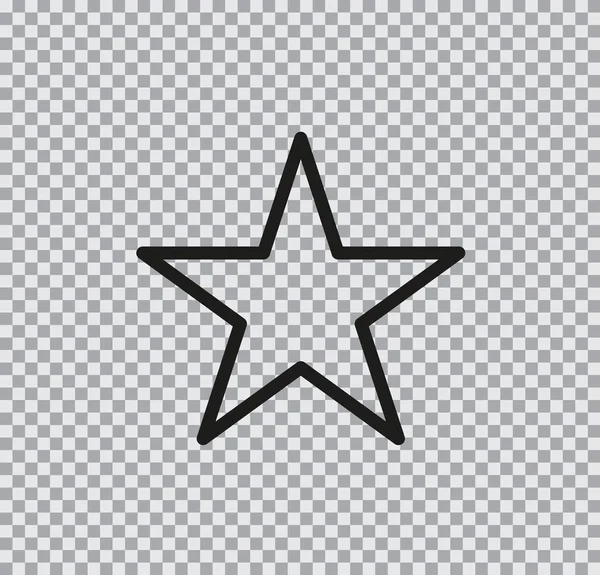 Vektor platt ikon av stjärna på transparent bakgrund — Stock vektor