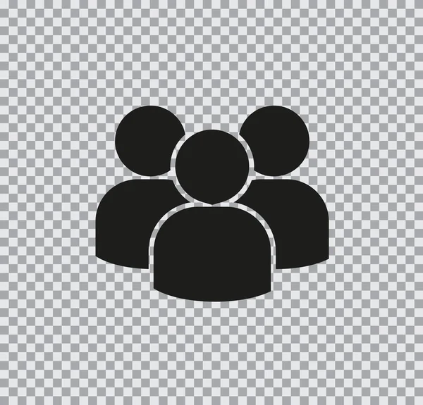 Icône vectoriel plat groupe de personnes sur fond transparent — Image vectorielle