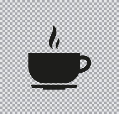 Şeffaf arkaplanda vektör yassı çay ikonu