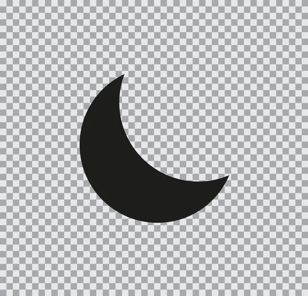 透明な背景に月の黒のベクトルフラットアイコン — ストックベクタ
