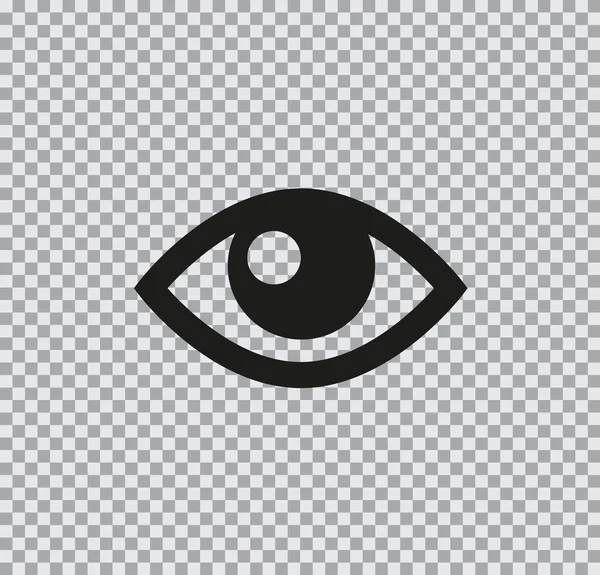 Icono plano del vector de los ojos negro sobre fondo transparente — Archivo Imágenes Vectoriales