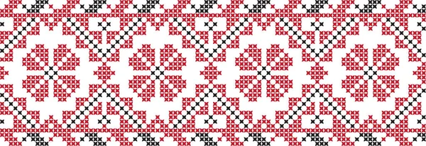 Embroidered Ukrainian National Pattern Cross — Stock Vector