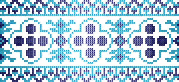 Embroidered Ukrainian National Pattern Cross — Stock Vector