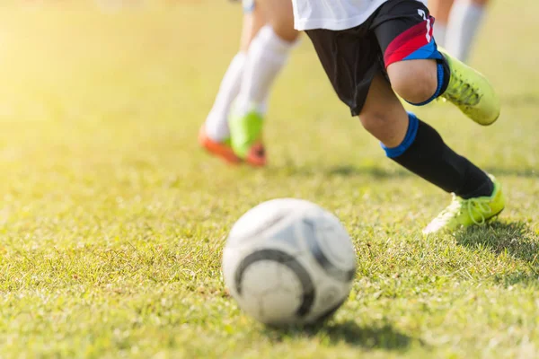 Giocatore Bambini Sul Campo Partita Calcio — Foto Stock