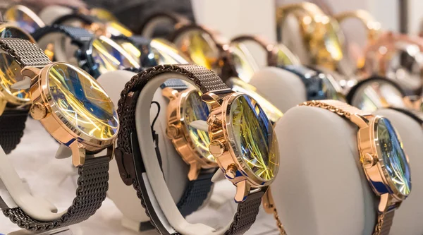 Expensive watches in a luxury store