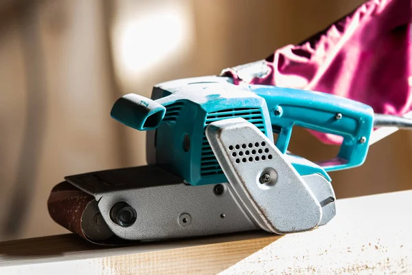 Wood sanding machines belt sander — Stock Photo, Image