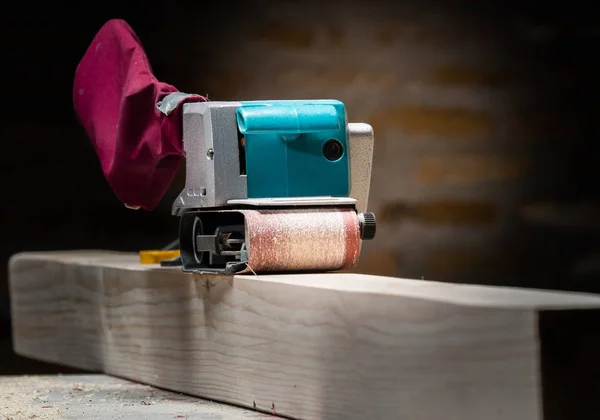 Ağaç zımparalama makineleri kemer sander — Stok fotoğraf
