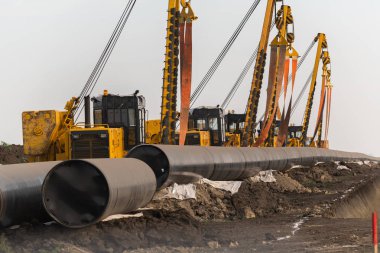 Yeni bir gaz boru hattı inşaatı.