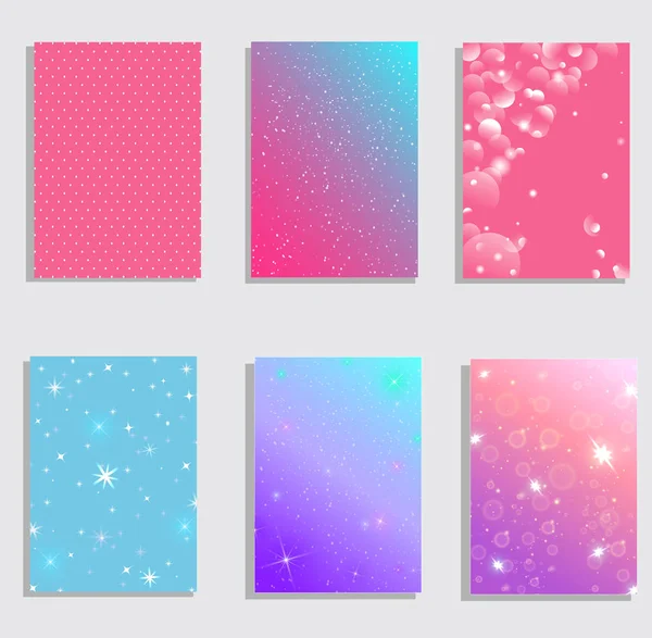 Modern abstract covers set. Cool gradient shapes composition. Futuristic design. — Stock Vector