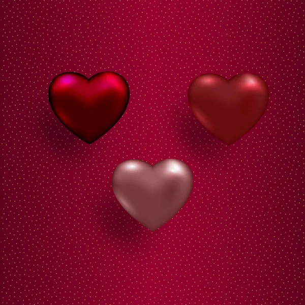 Ilustración vectorial de hermosa forma de corazón brillante 3d rojo . — Archivo Imágenes Vectoriales