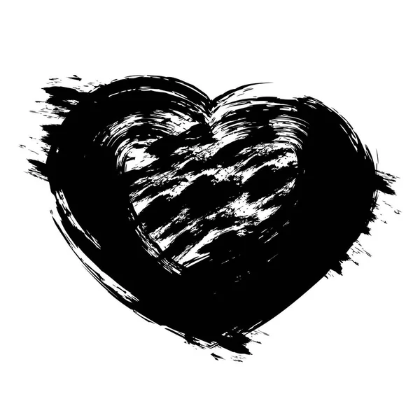 Ilustración vectorial de corazón negro grunge. Mano sosteniendo corazón negro . — Archivo Imágenes Vectoriales