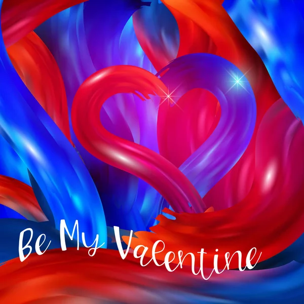Heller Rot Blauer Futuristischer Hintergrund Glücklicher Valentinstag Die Inschrift Sei — Stockvektor