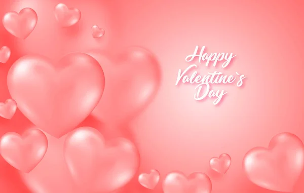 Кораловий Валентин День Фону Ніжними Сердечками Кораловий Колір Векторні Ілюстрації — стоковий вектор