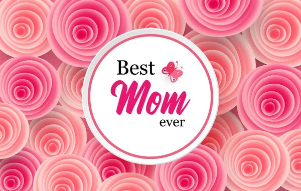Tarjeta de felicitación del día de la madre con hermosas flores de flor — Vector de stock