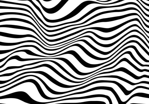 Bande d'onde noire et blanche design abstrait optique. — Image vectorielle