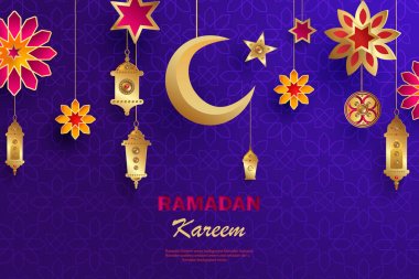 İslam geometrik desenler ile ramazan Kareem kavramı Banner.