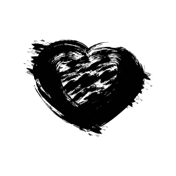 Ilustración vectorial de corazón negro grunge. Mano sosteniendo corazón negro . — Archivo Imágenes Vectoriales