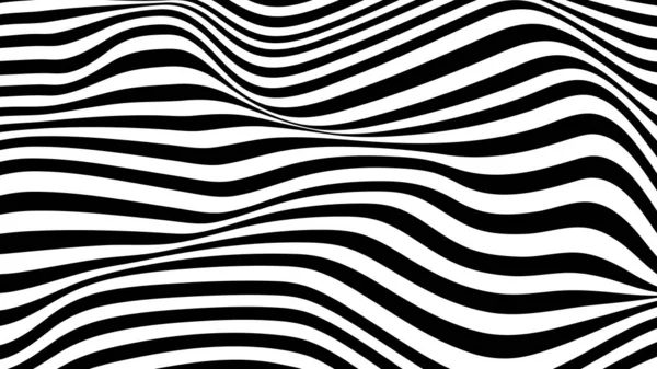 Bande d'onde noire et blanche design abstrait optique. — Image vectorielle