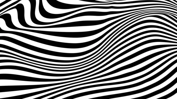 Bande d'onde noire et blanche design abstrait optique. — Image vectorielle