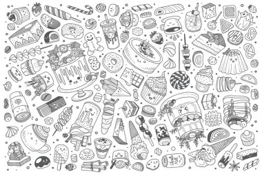 Elle çizilmiş korsanlar doodle vektör arka plan belirleme