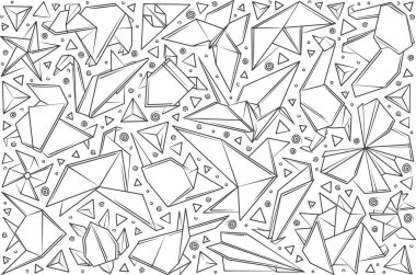 Elle çizilmiş kağıt origami.