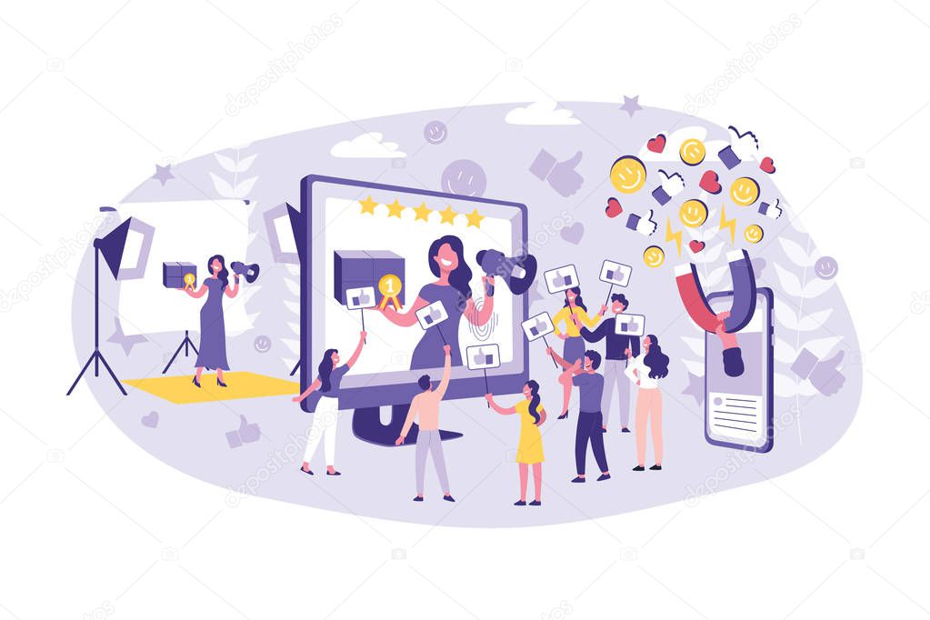 Business Concept Customer Journey, Support, Management, Planning and Advertising. Group Managers Improves the Level of Service for Customers. Teamwork of Businessmen, Clerks Office and Tourists