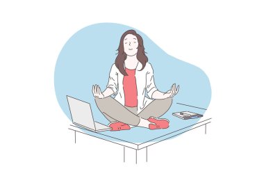 Farkındalık, meditasyon, ruh sağlığı kavramı.