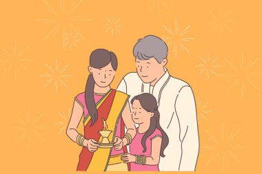Diwali veya Deepawali festival konsepti.
