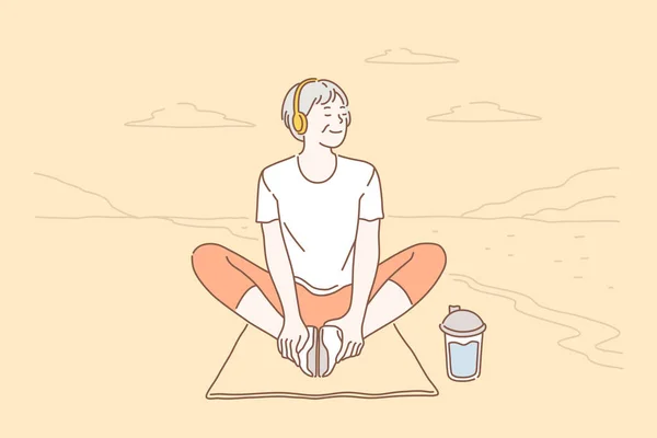 Relaxation, mode de vie, concept de santé — Image vectorielle