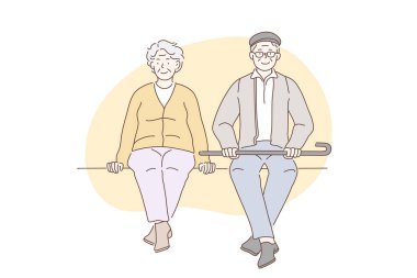 Pensioners, grandparents, older concept. clipart
