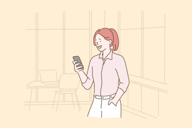 İş, girişimcilik, selfie konsepti