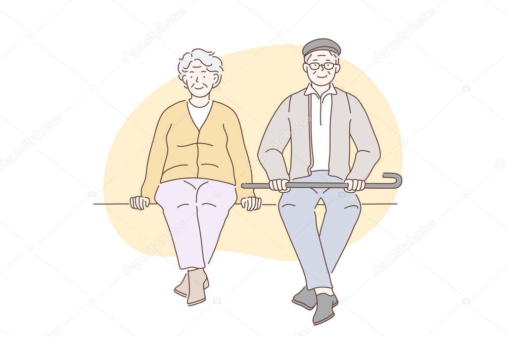 Pensioners, grandparents, older concept.
