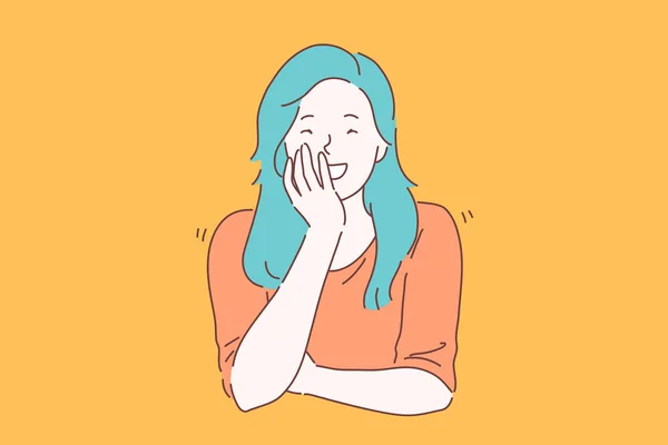 Risa, broma, concepto de sonrisa . — Vector de stock